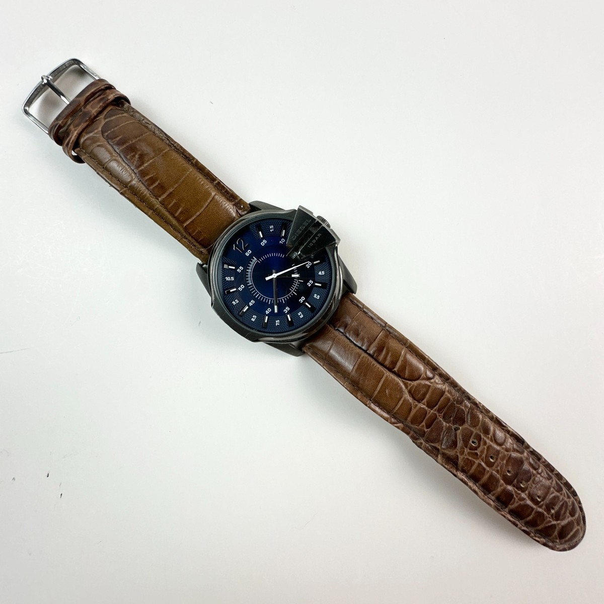 Diesel Watch Mens Master Chief Stainless Steel Blue Chronograph