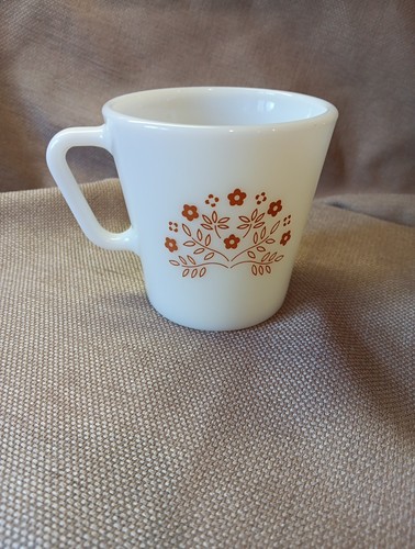 Pyrex Summer Impressions Brown & Green D-Handle Flower Coffee Cup