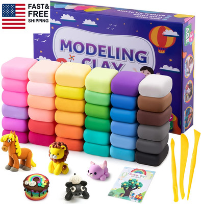 Air Dry Clay, 36 Colors Modeling Clay Kit with 3 Sculpting Tools, Magic Foam Cla