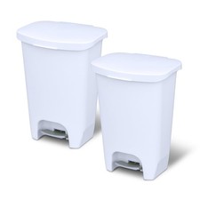 13 Gallon Trash Can W/ Clorox Odor Protection 2 Pack Plastic Kitchen Waste Bin