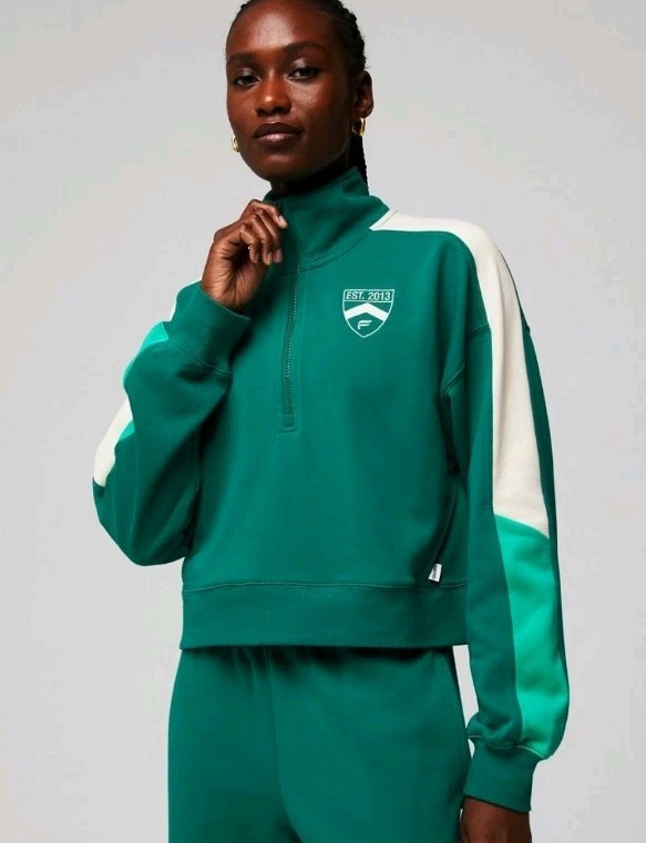 Fabletics Year Round Terry Half Zip Sweatshirt Wo… - image 1