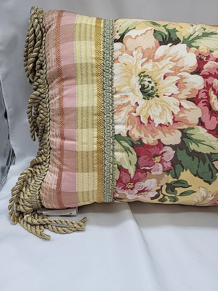 Croscill Pavillion Style 3676 Boudoir Pillow - Approx. 12" X 18" W/Corded Fringe - Image 2 of 4