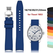 Silicone Watch Strap Curved Butterfly Buckle Universal Watchband 18mm 20mm 22mm