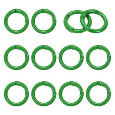 1" Spring O Rings, Spring Snap Keyring for Handbag, 12 Pack Dark Green