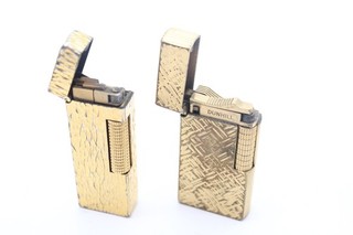 Dunhill Rollagas Pocket Lighters Gold Plated Inc Dunhill70 Style No Boxes