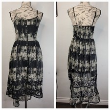 Band of Gypsies Dress SZ Small Babydoll High Low Sheer Hem Dark Fairy Whimsygoth