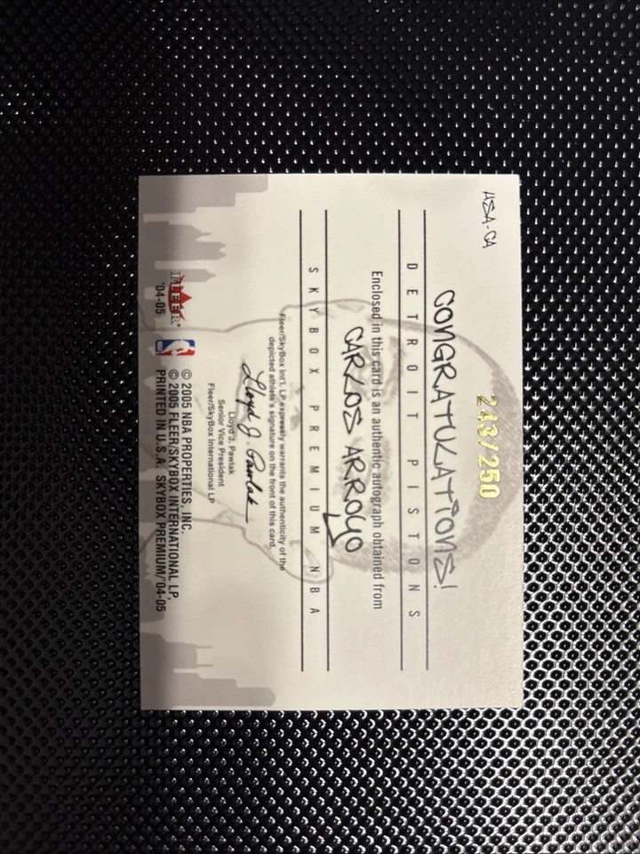 2004-05 Skybox Premium 🇵🇷Carlos Arroyo Autograph /250 Hometown Shoutouts RARE - Image 3 of 4