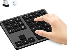 Bluetooth & 2.4G Number Pad, Rechargeable Wireless Numeric Keypad, Slim Silen...