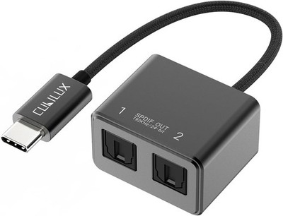 USB C auf Dual SPDIF Adapter TOSLINK Optical Audio Splitter 192 kHz 24 Bit DAC