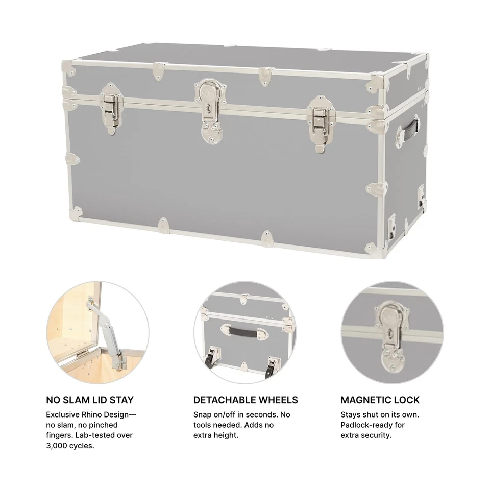 Baúl XXL de vinilo en relieve de cuero, cofre universitario, almacenamiento en el hogar, asiento de dormitorio, local... Foto 4 de 4