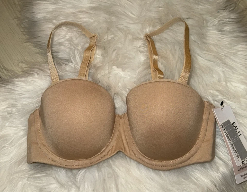 Calvin Klein Constant Strapless T-Shirt Bra Lightly Lined UW 32A Beige QF5528 - Image 2 of 4