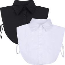 2 Pieces Fake Collar Detachable Collar for Women Shirts Dickey Half False Blouse