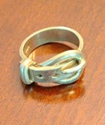 Sterling Silver Belt Buckle Ring Size 7.25 Wide Band 925 Mexico Vintage 6.6g