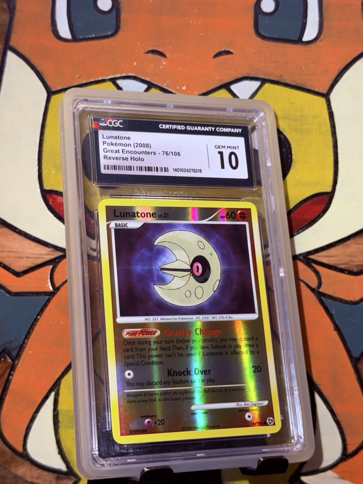 Lunatone 76/106 Reverse Holo 2008 Pokemon Great Encounters CGC Gem Mint 10