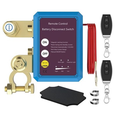 Remote Battery Disconnect Kill Switch 12V 240A for Car RV ATV Truck Marine Kit