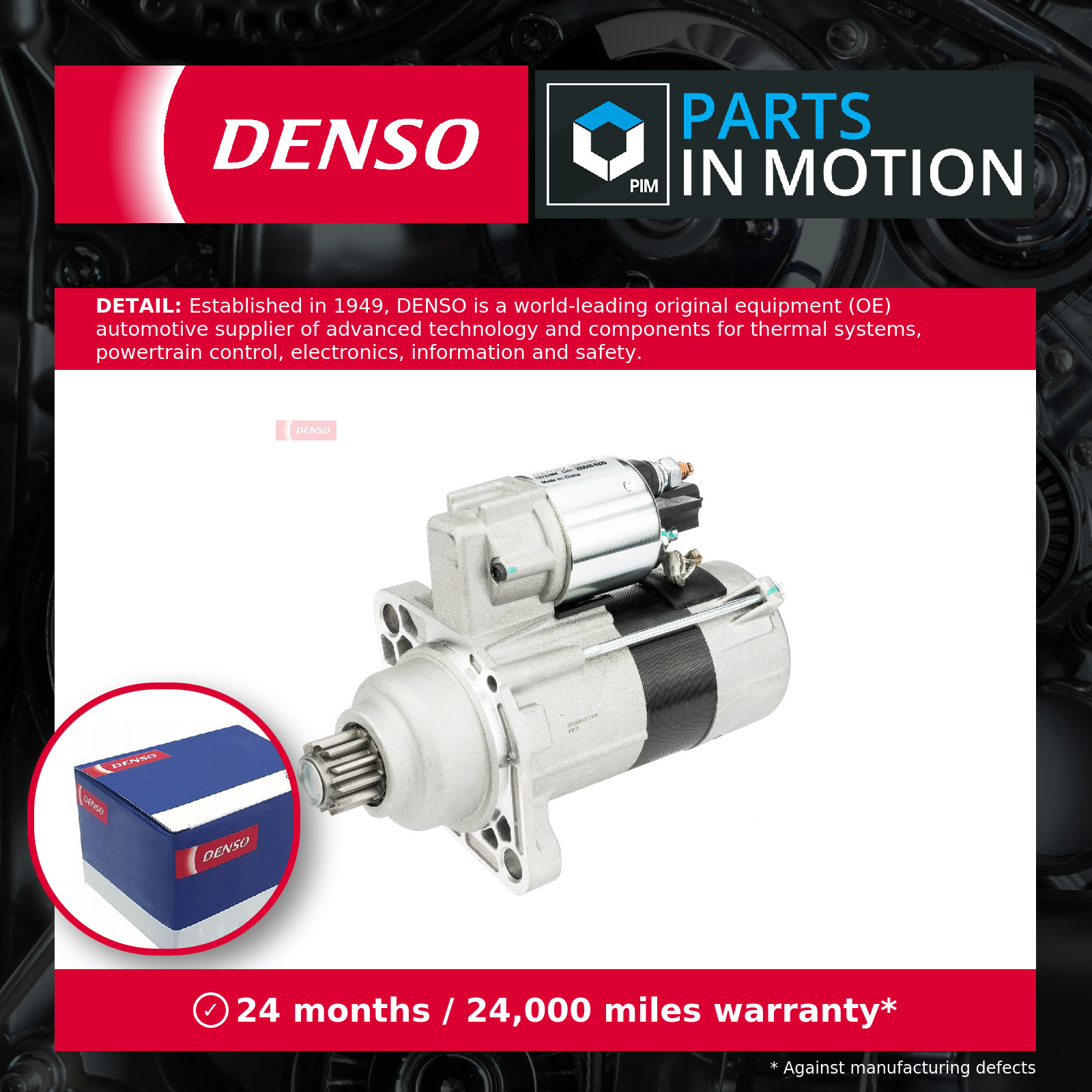 Starter Motor fits SEAT IBIZA 1.6 08 to 15 Denso 02M911023N 02M911023NX Quality - Image 8