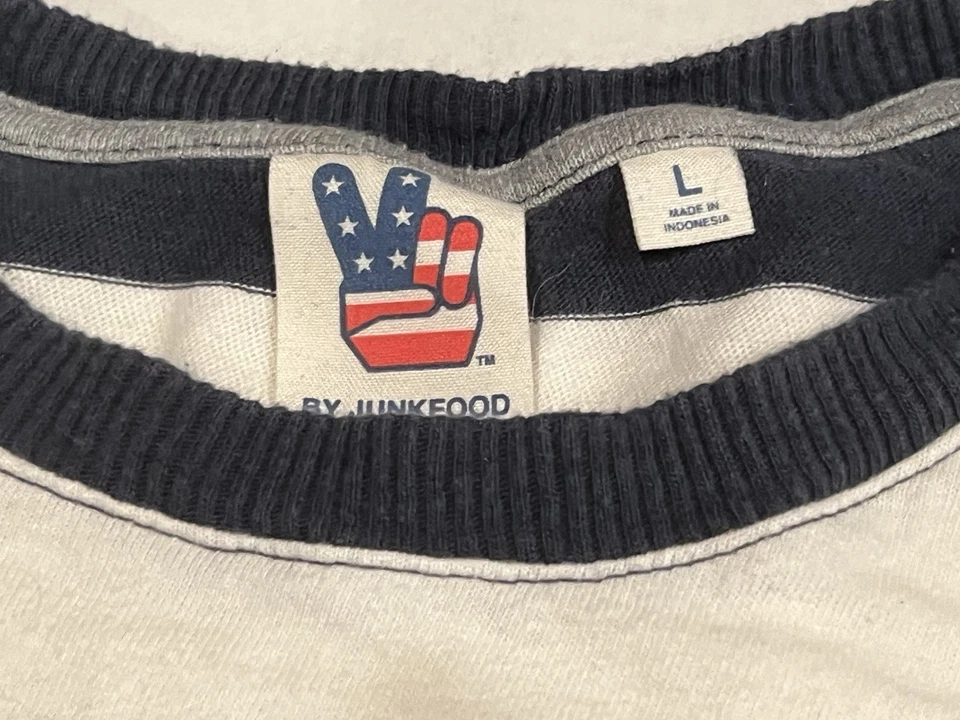 Camiseta Atari Rayas Estilo Retro L Grande Comida Chatarra Azul Rojo Blanco Amarillo Foto 2 de 4