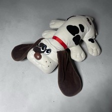 Pound Puppies Classic Plush 17 Retro Style Dog Brown White Spots Red Collar Pet