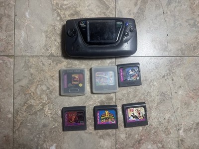 Sega Game Gear Console Bundle w/ 6 Games TESTED