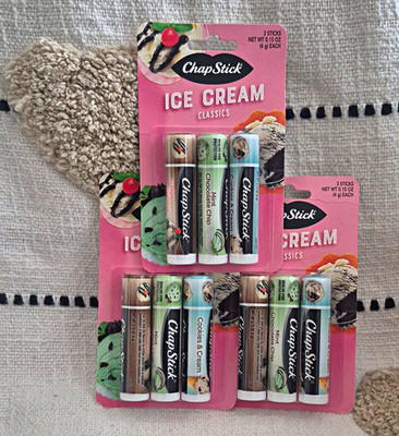 ChapStick Ice Cream Classics Lip Balm SPF 15 Broad Spectrum ( 3) Pack Assorted