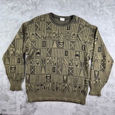 Vintage Marz Munchen Sweater Large 52 Olive Green Knit Linen Blend West Germany