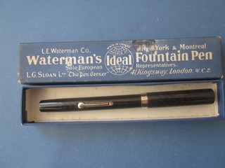WATERMAN'S IDEAL FOUNTAIN PEN WITH GOLD CAP BAND (BOXED)