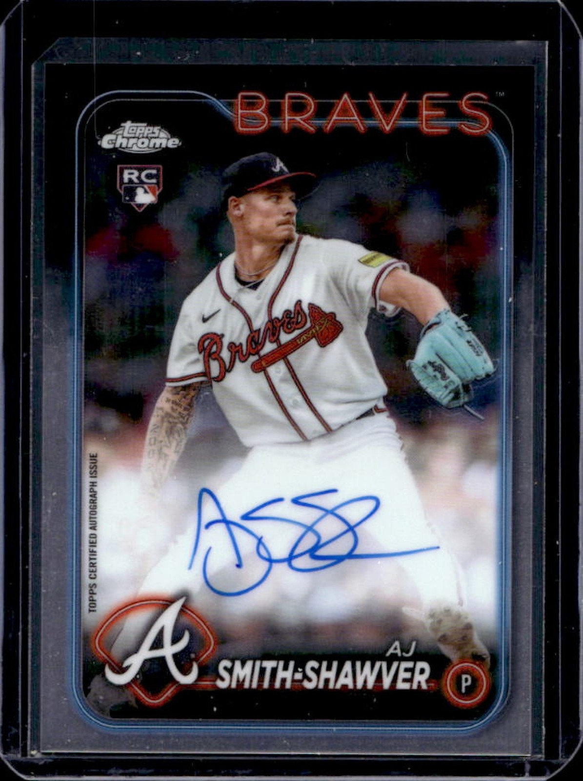 2024 Topps Chrome AJ Smith-Shawver Auto Autograph RC #RA-AJS Braves Rookie