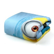 Trapunta Invernale Minions azzurro letto singolo una piazza digitale 180x240 cm