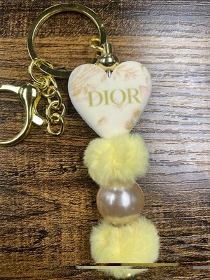 New Dior Designer  Keychain Purse bling Beaded Bag Charm Pom Pom Bag Swag 