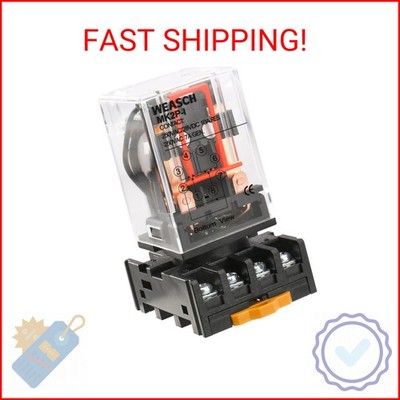 Weasch Power Relay MK2P-I, AC 110V Coil, DPDT, 8 Pin, with Plug-in Terminal Sock