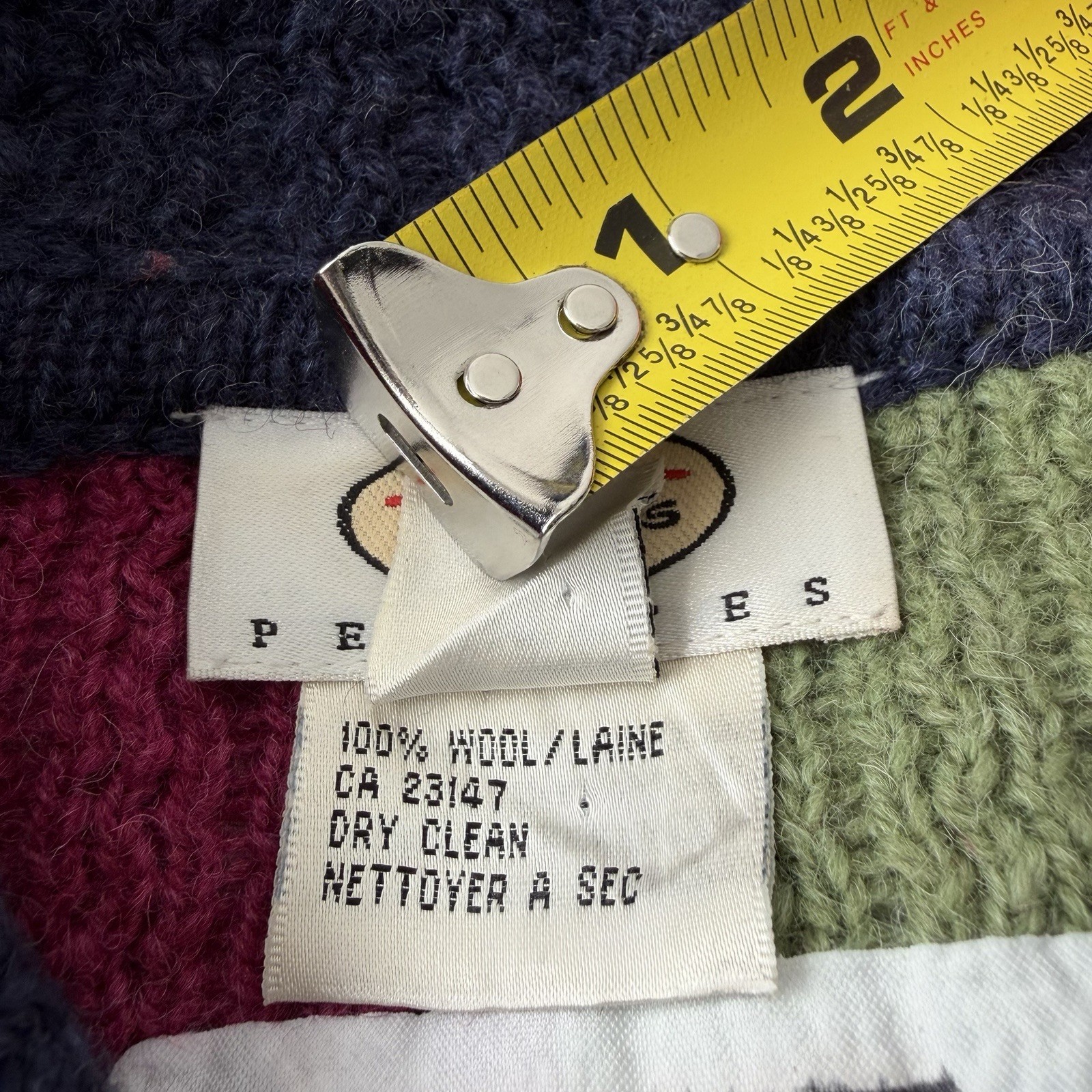 Talbots 100% Wool Patchwork Zip Jacket L Multicol… - image 4