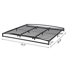 6 Inch High Metal Bed Frame Twin/Full/Queen/King Size Easy to Assemble Black