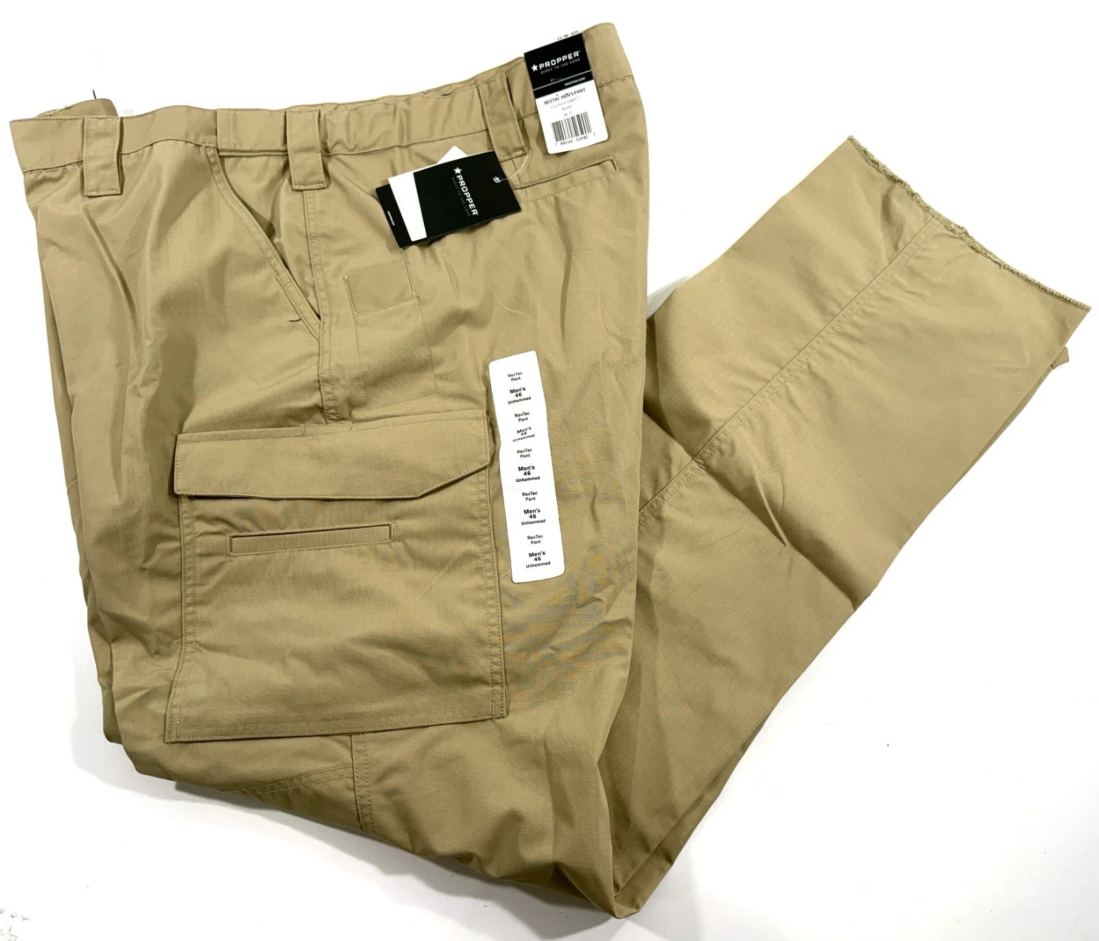 NEW 46x37 PROPPER Men's RevTac CARGO PANT F5274 KHAKI GREEN PANTS 46 UNHEMMED