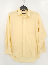 Chaps Mens Large Yellow Long Sleeve  Button Down Collared Dress Shirt