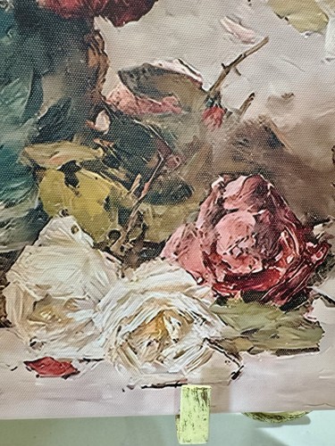 Vintage Blume Leinwand Wandbild Französisch Land Floral Mauve, Rosa und Beige 16x12 - Bild 2 von 4