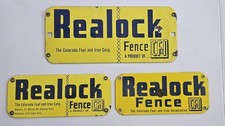 Vintage REALOCK Fence  Porcelain Sign (Lot of 3) CF&I Pueblo-Colorado Fuel Iron
