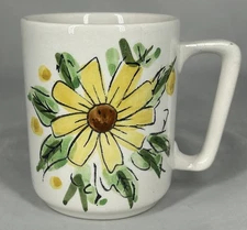 Vintage Stylecraft Ironstone Oven Coffee Mug Yellow Flower Korea Floral Cup