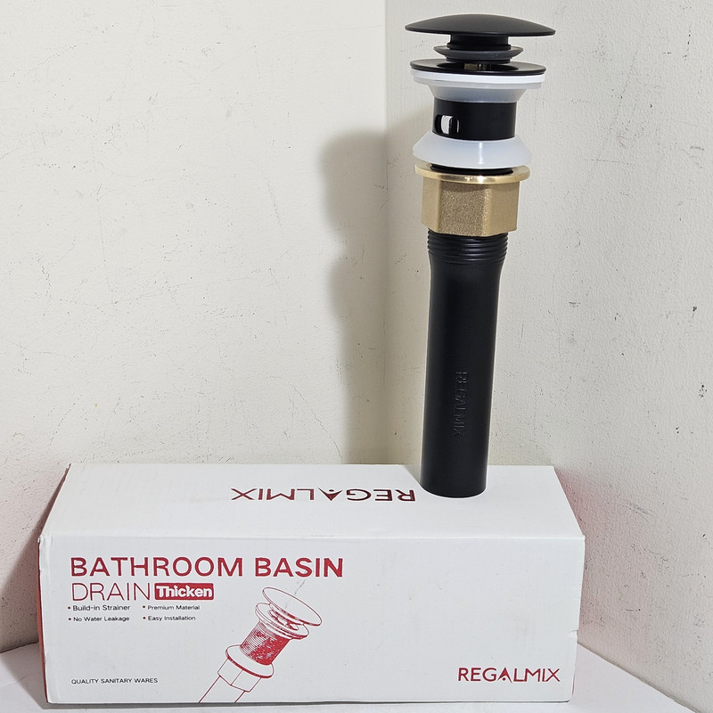 REGALMIX Black Bathroom Basin Drain Thicken Build-in Strainer RWF083P - NEW