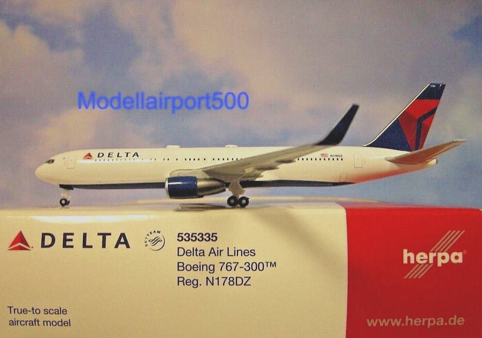 Herpa Wings 1:500  Boeing 767-300 Delta Airlines N178DZ  535335 Modellairport500 - Bild 1 von 1