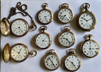 Goldfarbene Taschenuhren, Lot mit 10 Stück - gold coloured pocket watch lot