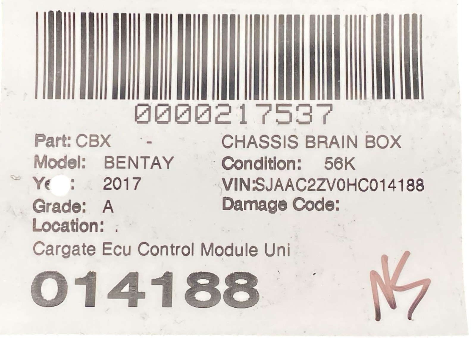 2015-2020 BENTLEY BENTAYGA OEM Cargate Ecu Control Module Unit 36A035008