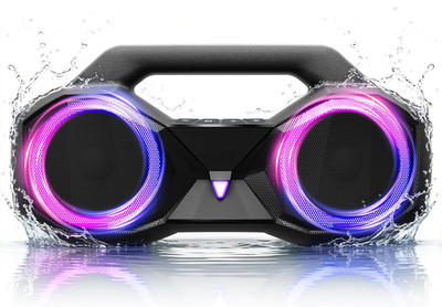 Bluetooth Speaker 80W(Peak)Loud with Bass, 20H Playtime, IPX7 Waterproof, RGB Li