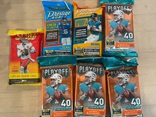 Lot Of 7 NFL Jumbo Value Cello Fat Packs - 4X 2021 Playoffs 21/22 Prestige Score