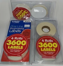 Garvey Cosco ONE-LINE WHITE PRICEMARKING LABELS Monarch 1110 Labeler 11 ROLLS