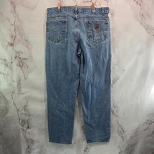 Carhartt Jeans Mens 38 X 31 Denim Vintage Relaxed Fit Light Wash Straight Leg