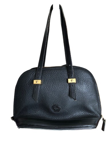 Vintage Dooney & Bourke Pebble Grain Small Zip Satchel - Black Handbag Purse