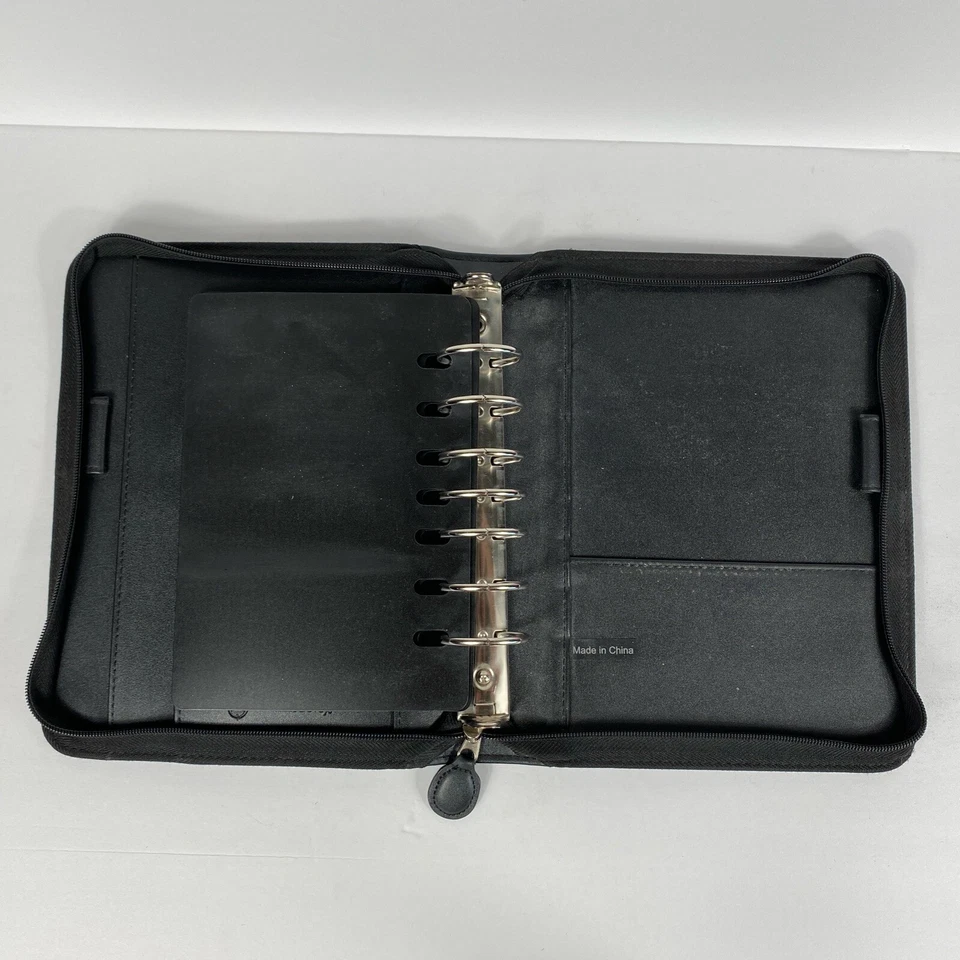 Franklin Covey Planner Organizador Carpeta 7 Anillos Cuero Simulado Negro *Leer* Foto 4 de 4