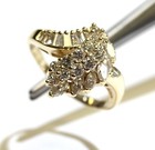 14k yellow gold 1.12ct VS1 H diamond cluster ring 4.1g estate vintage womens 6.5 — photo 6