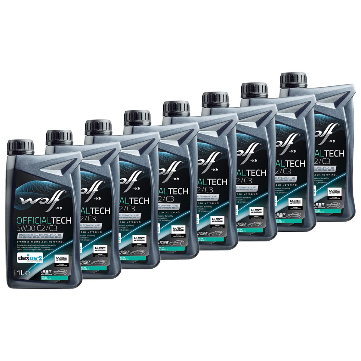 レガシィ Motoröl WOLF OFFICIALTECH C2/C3 65629 SAE 5W30 8 X 1 Liter für