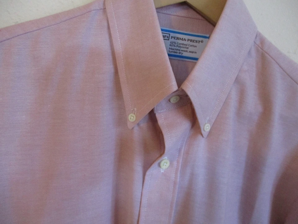 70 s Sears Perma-Prest Dress Shirt Size 16 34/35 NWOT Pale Pink - Image 2 of 4
